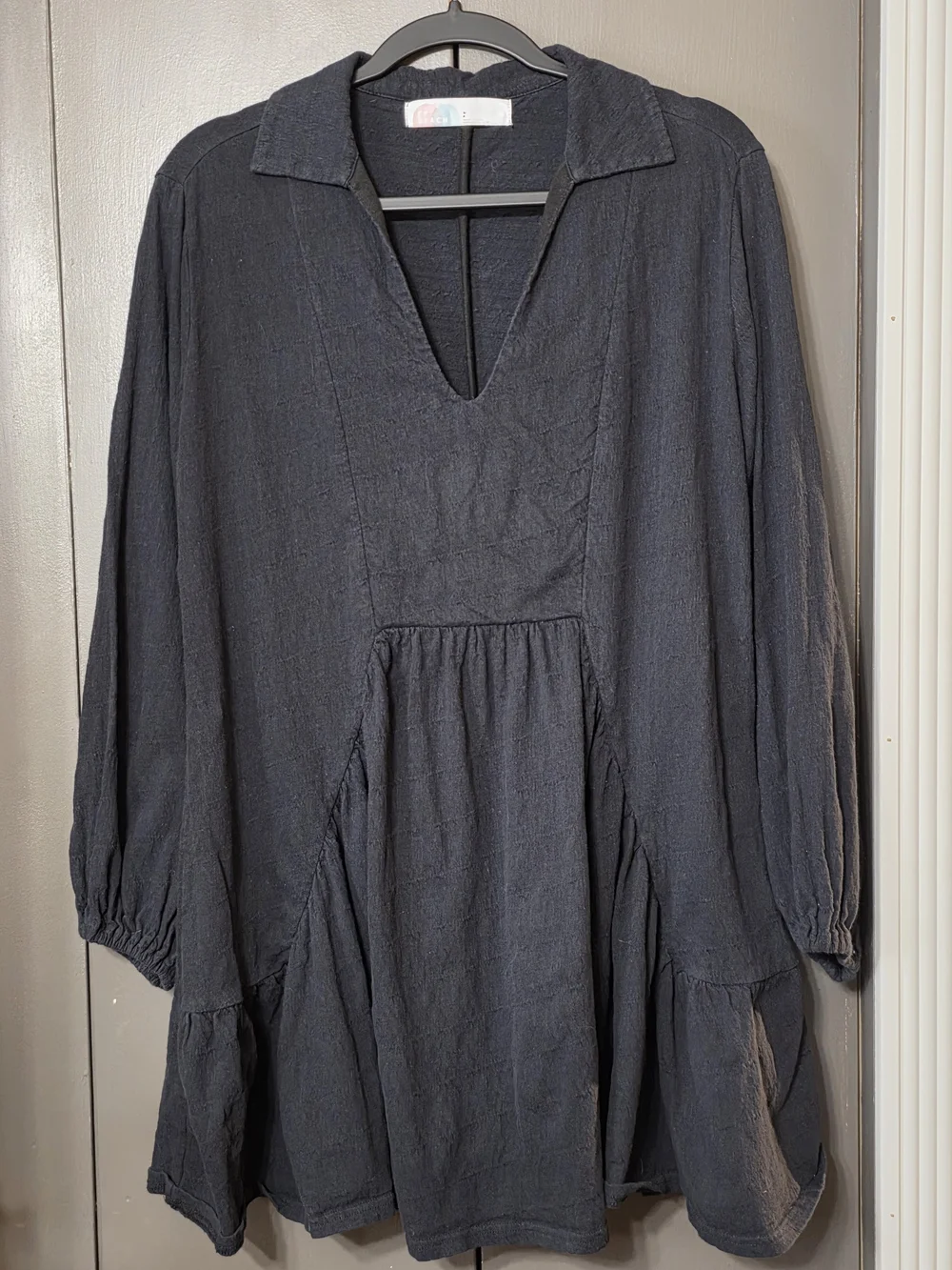 Free People Charcoal Oversized Mini Dress - Picture 2 of 3